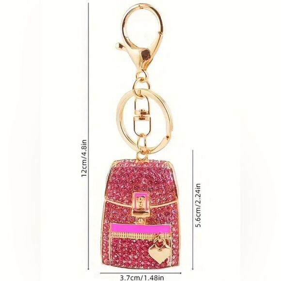 BAG CHARM Crystal Mini Backpack Key Chain - Picture 4 of 4